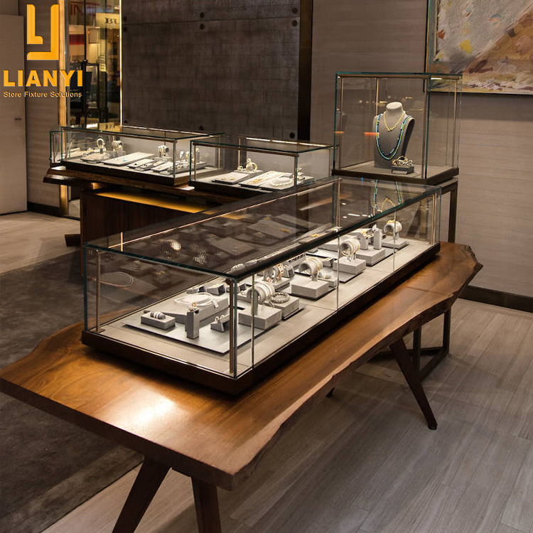 Idées de design d'intérieur de magasin de bijoux rapide personnalisation moderne bijoux vitrine meubles 