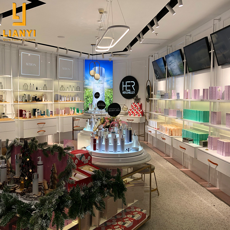 Magasin de cosmétiques meubles présentoir de maquillage 